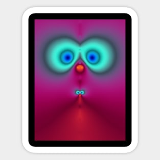 Cute fractal face two Sticker